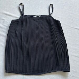 Jil Sander Black Plissé Pleated Cami Top Sz 36/6 Made in Italy